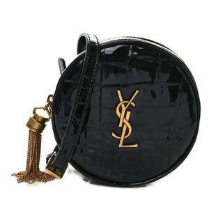 Yves Saint Laurent Black Round Crossbody Bag